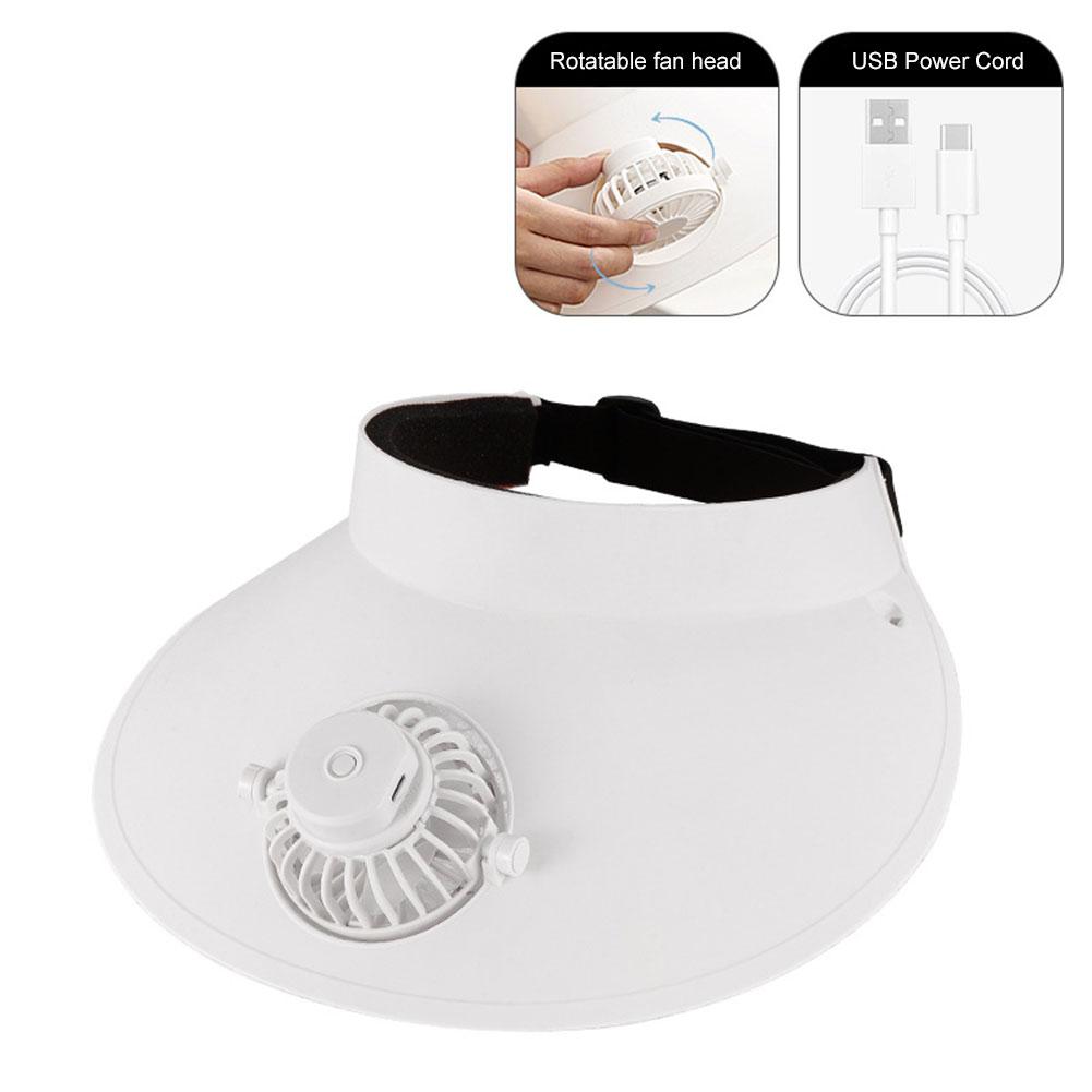 Summer Sun Visor Hat with Fan Three Temp Settings Empty Top Cap Breathable Cooling Fan Hat for Sun Protection and Outdoor