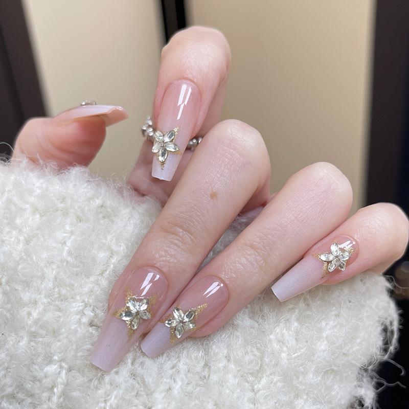 

Starry Sky Handmade Cat Eye Gradient Wearable Nail Art Tips 2025 Handmade Nails XS #10 pcs/bag