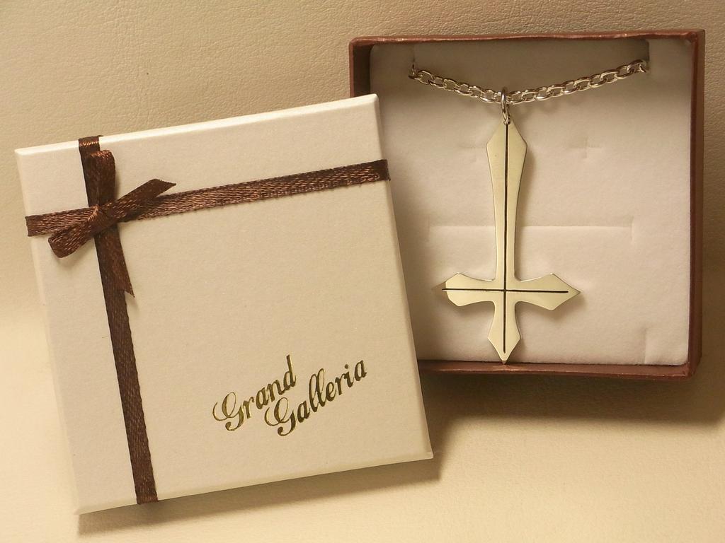 GRAND GALLERIA Argint 925 Handmade Colier Cruce Inversată Extra Mare [GRAND GALLERIA] PDT-266 (55)