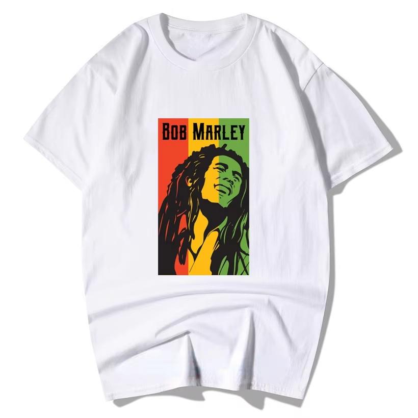 2026 Summer Unisexs Rock Hip Hop Alphabet Portrait Printed Round Neck Tshirt Casual Street Neutral Soft Breathable Short Sleeve