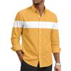 Men's Casual Stylish Striped Printed Shirt - Men's Lapel Buttoned Long-sleeved Shirt