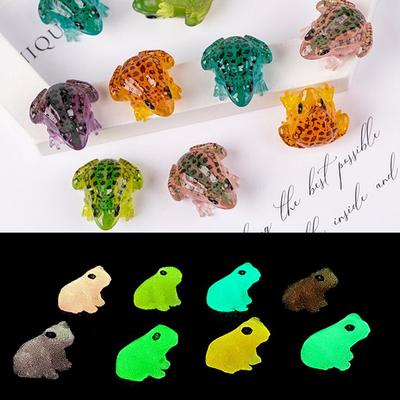 5 Teile/los Leuchtende Frosch Figuren Landschaft Geschenke Harz Miniatur Frösche Glow In Dark Garten Statue Fee Rasen Ornament Dekoration