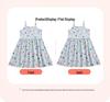 Summer European-American Girls' Cartoon Strappy Princess Dress - Round Neck