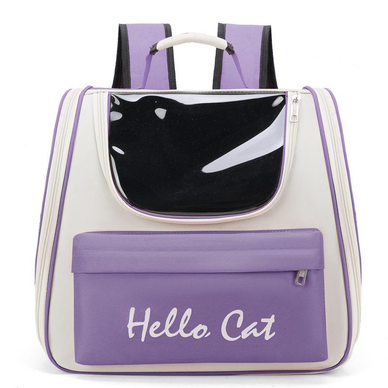 Portable Breathable Cat Backpack, Scratch Resistant Oxford Cloth Pet Bag, Foldable Outdoor Travel Pet Carrier