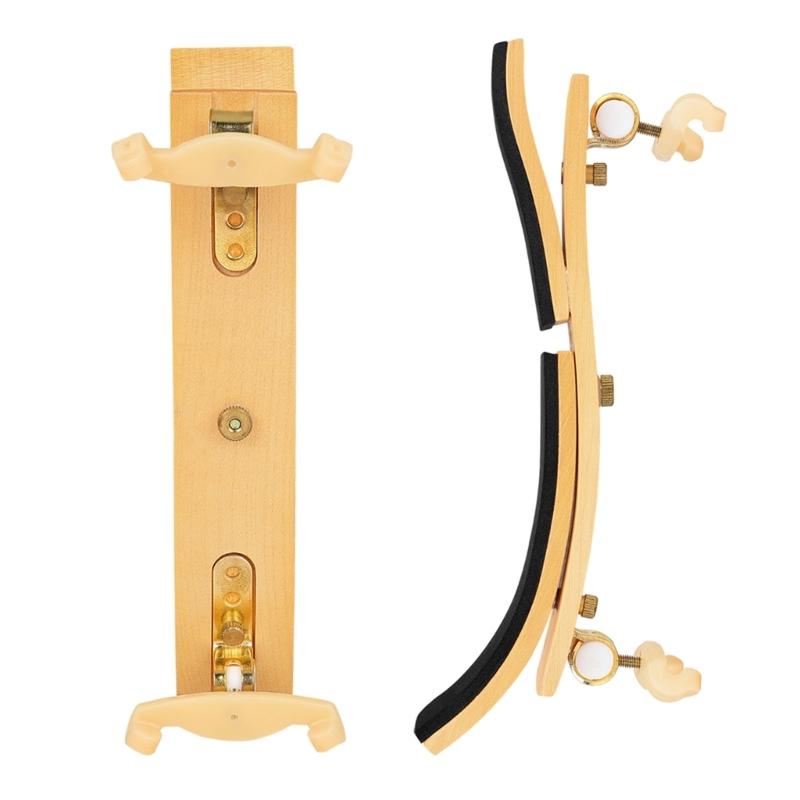 Ergonomic Violin Chin Rest 4/4 Adjustable Height Wood Shoulder Support Comfortable Violin Shoulder Cushion for Comfort