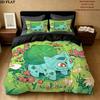 Custom Name,Bulbasaur Pattern Bedding Home Decoration Birthday Gift ( 1 duvet cover + 2 pillowcase, without core),fan merchandise.