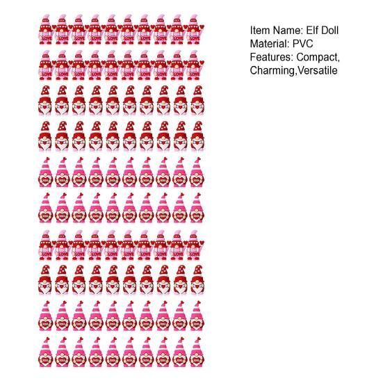 Elf Doll Valentine's Day Mini Gnomes Set Resin Figurines Romantic Pink Red Heart Decor Party Favors Tiered Tray Display Hide And Seek Toys