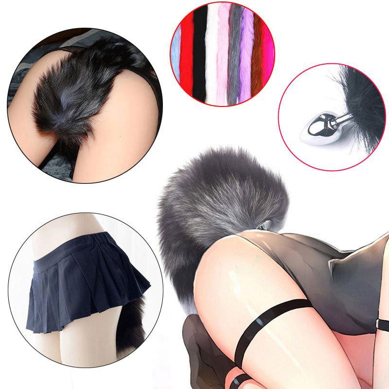Sexy Liščí Ocas Anální Plug Anální Hračka Pro Ženy Produkt pro Dospělý Sex Pánské Anální Plugy Nerezový Anální Plug Cosplay Sexuální Hračky Pro Pár