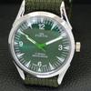 VINTAGE HAND-WINDING REFURBISHED SWISS MENS GREEN COLOR DIAL WATCH a700980-5 R205a-a700980