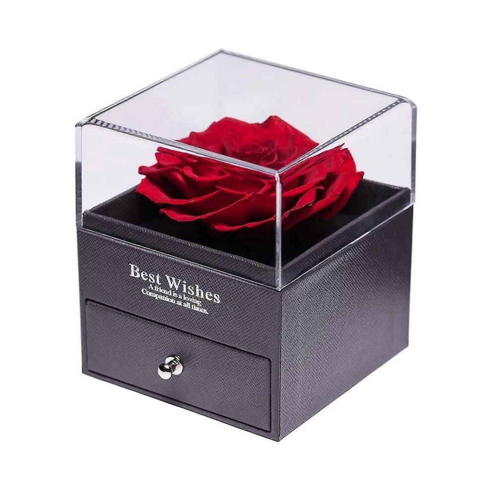 Rose Box, Infinity Rose Jewelry Gift Box, Real Rose Red, Rose Gift Kit
