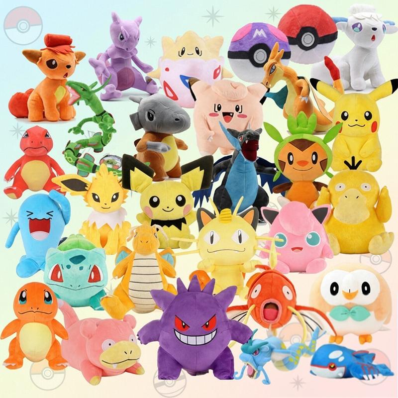 40 Styles Anime Kawaii Pikachu Plush Doll Toys Cute Gengar Dragonite Cartoon Piplup Toys for Kids Cartoon Christmas Gift