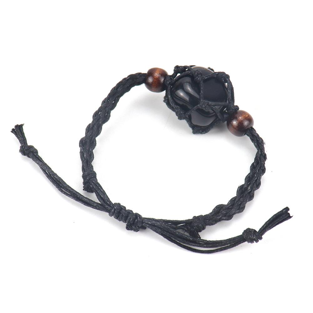 Hand-Woven Crystal Stone Mesh Pocket Bracelet Bracelet Adjustable Telescopic Mesh Pocket Net Holder B58