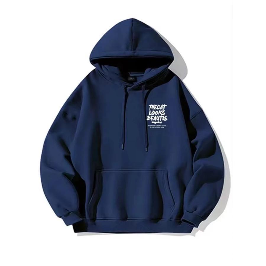 2024 Novo Moletom Casual Streetwear Moda Masculina Confortável Hip Hop Streetwear Y2K Moletom Pulôver S-3XL