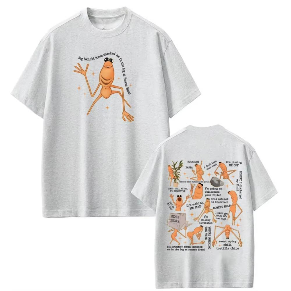 The Worm Files Robert Helps Marcus Funny Meme Tshirt Loose Fit Pure Cotton Harajuku Style Suitable for Couples Streetwear Top