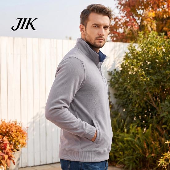 Activewear Men Quarter Zipper Pullover Sweatshirt, Mock Neck Long Sleeve Casual Lightweight Athletic Tops Shirt, Loose Fit Fall Winter for Workout
