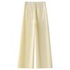 Women's Light Yellow Wide-Leg Jeans - Summer 2025 Slimming Fit for Pear-Shaped Bodies, Loose Straight-Leg Pants