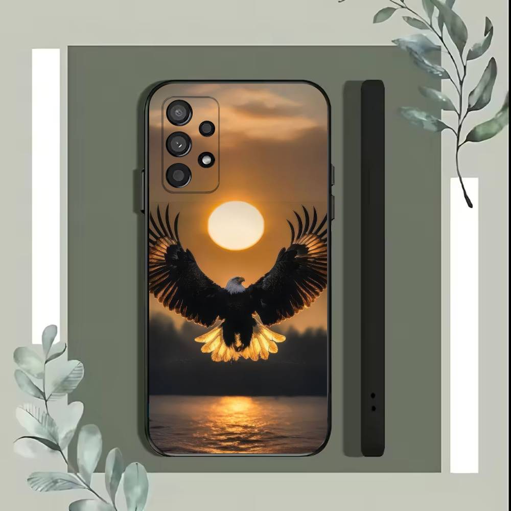 Eagle Cool Animal Phone Case For Samsung S25,S24,S21,S22,S23,S30,Ultra,S20,Plus,Fe,Lite,5G Black Cover