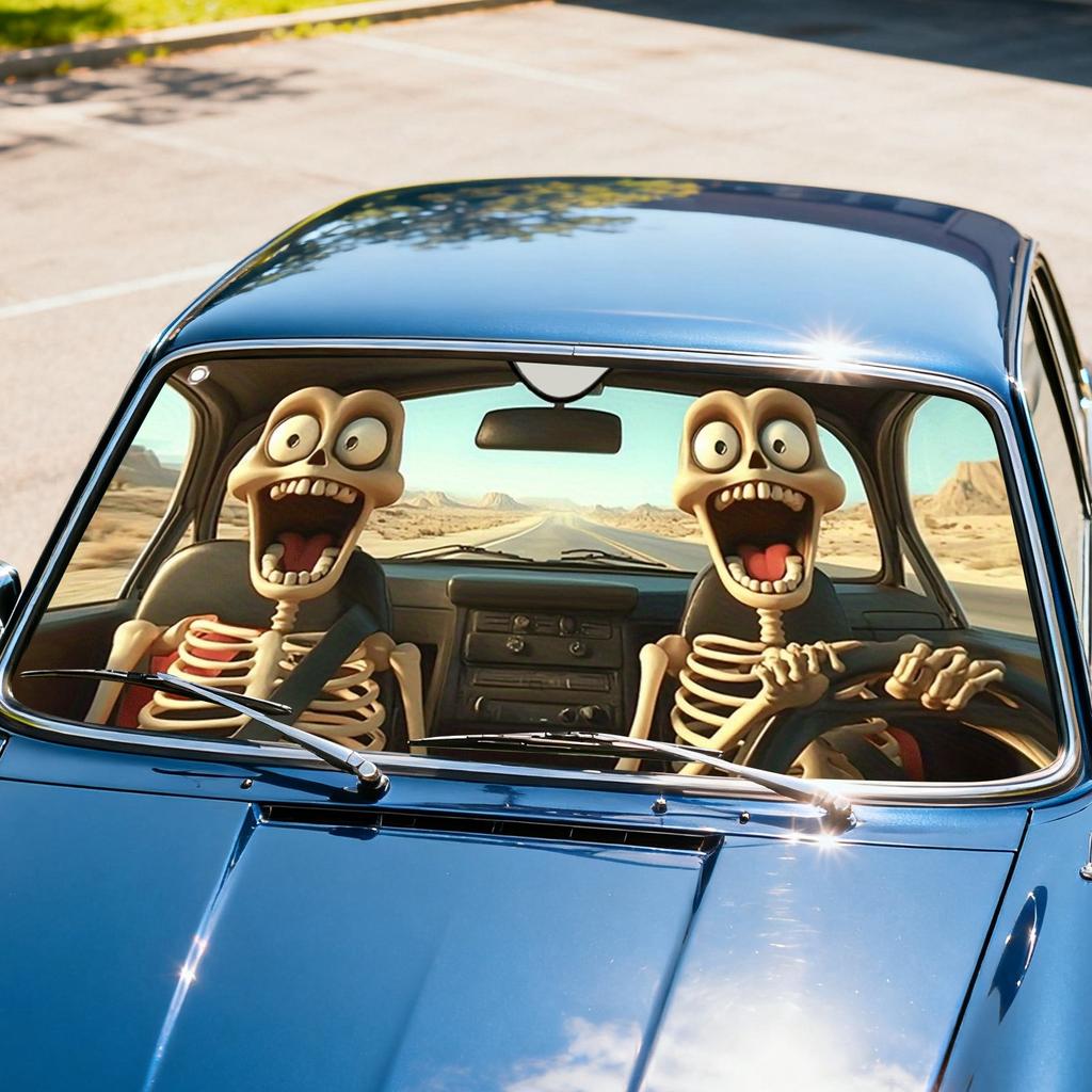 Fun Windscreen Sunshade Universal Foldable Front Window Sunshade UV Rays And Heat Cute Windscreen Cover