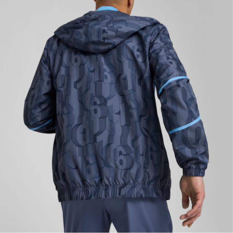 Puma Manchester City FC SS24 Fashion Loose-Fit Hooded Zip Jacket Men Outerwear Navy-Blue 777580-22