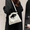 Yogodlns Women's Versatile Bag Retro Leather Shoulder Bag Bow Tie Crossbody Bag Polka Dot Small Hobo Handbag For Everyday Use