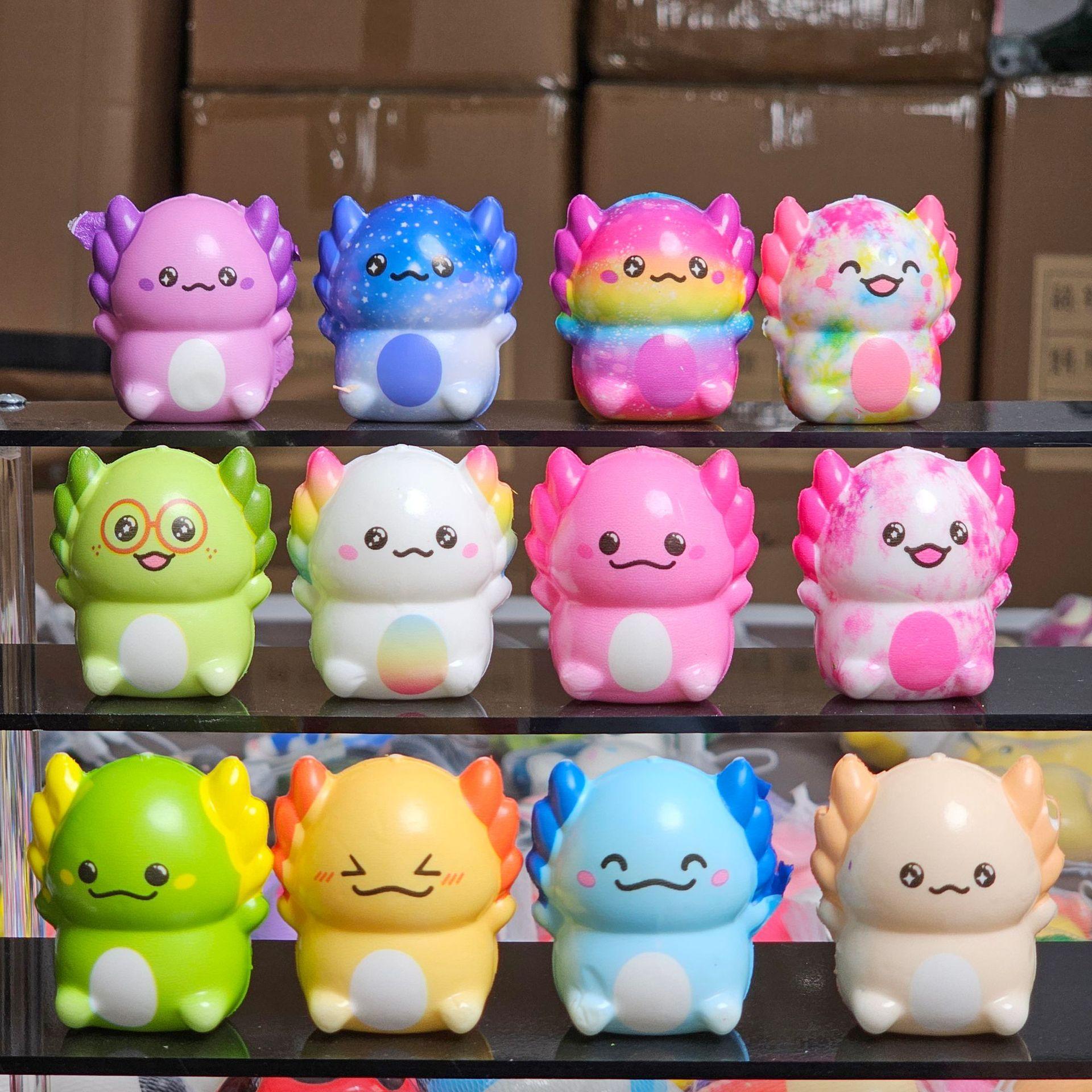 10/20 STuks Volwassen Mini Kawaii Salamander Octopus Schattig Stressverlichtend Knijpspeelgoed Willekeurig Langzaam Rijzend Speelgoed Kermis Bedankje Feest Stuur Cadeau Random style 5pcs white