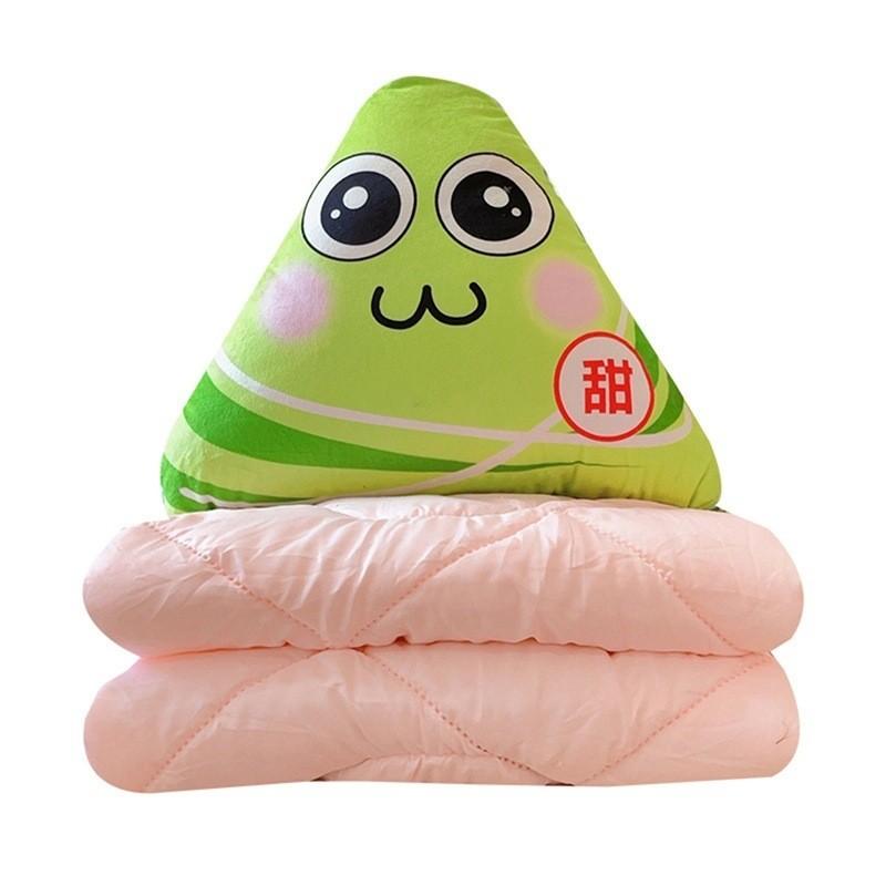 Doublesided Cute Big Eye Zongzi Blanket For Home Decor And Office Comfort