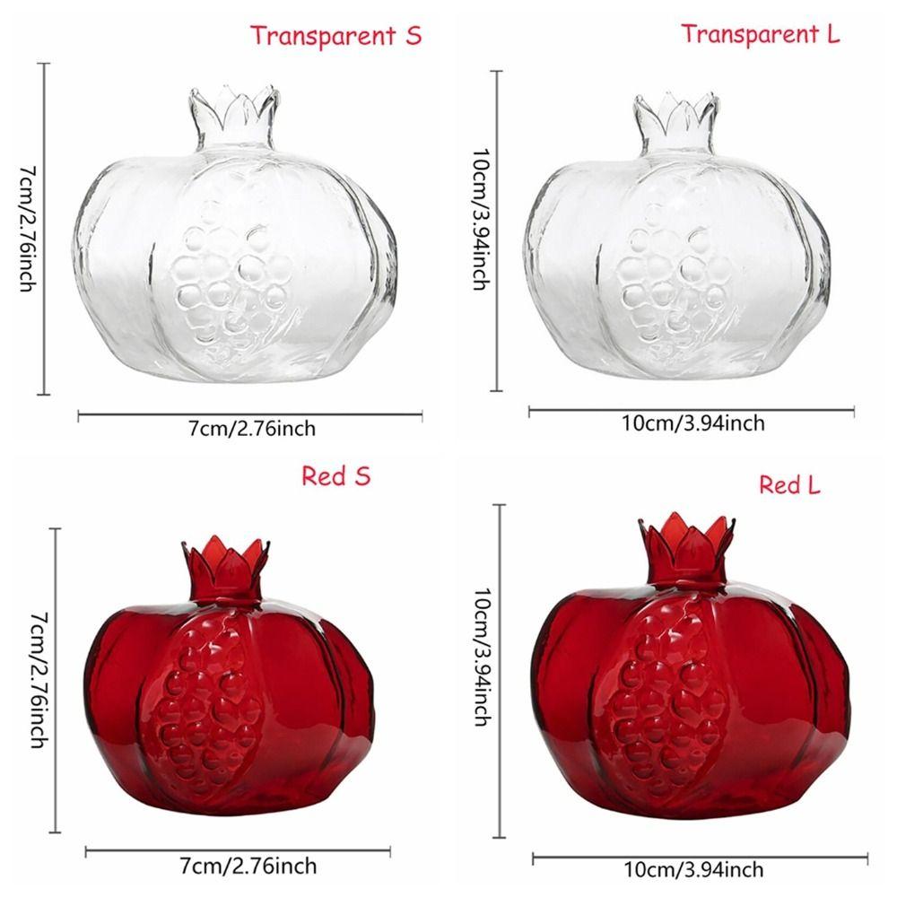 Transparent Pomegranate Glass Vase Pomegranate Fruit Vase Mini Hydroponic Flower Vase  Desktop