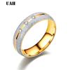 Stainless Steel Wedding Ring Silver Gold Color Simple Design Couple Alliance Ring  Crystal Band Ring for Women and Men