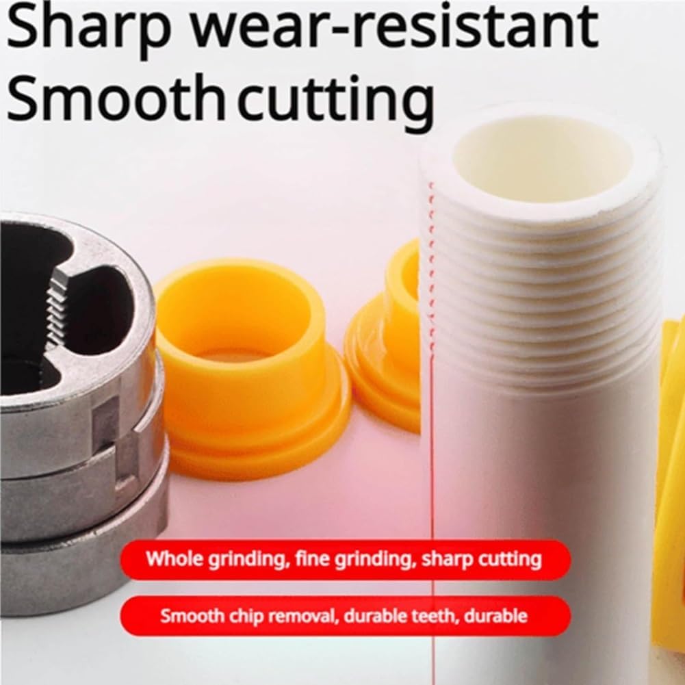 Electric Drill Compatible PVC Pipe Threader Kit, Electric PVC Thread Maker Tool, PVC Pipe Threading Plumbing Tap Die with Drill, Reusable Plastic