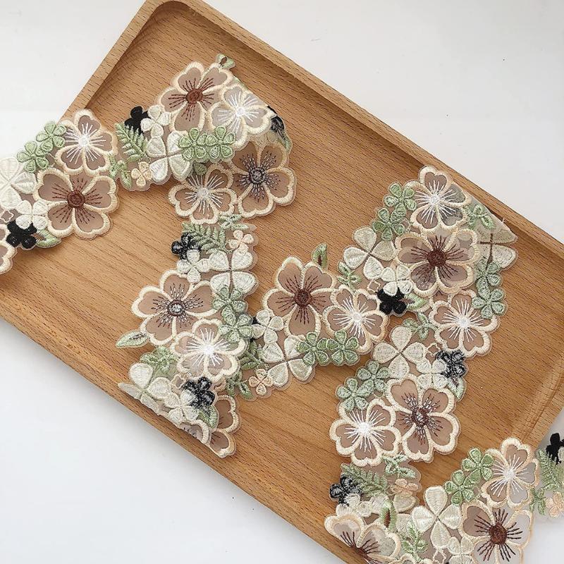 1yard Vintage květina 3D krajka lemovka stuha látka vyšívané svatební nášivky lemovky DIY šití řemeslné dekorace