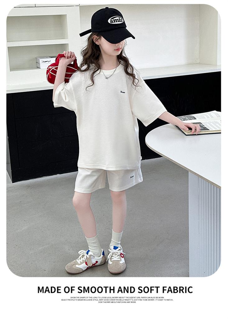 Girls' Sports Suit Summer Thin Short-Sleeved T-Shirt