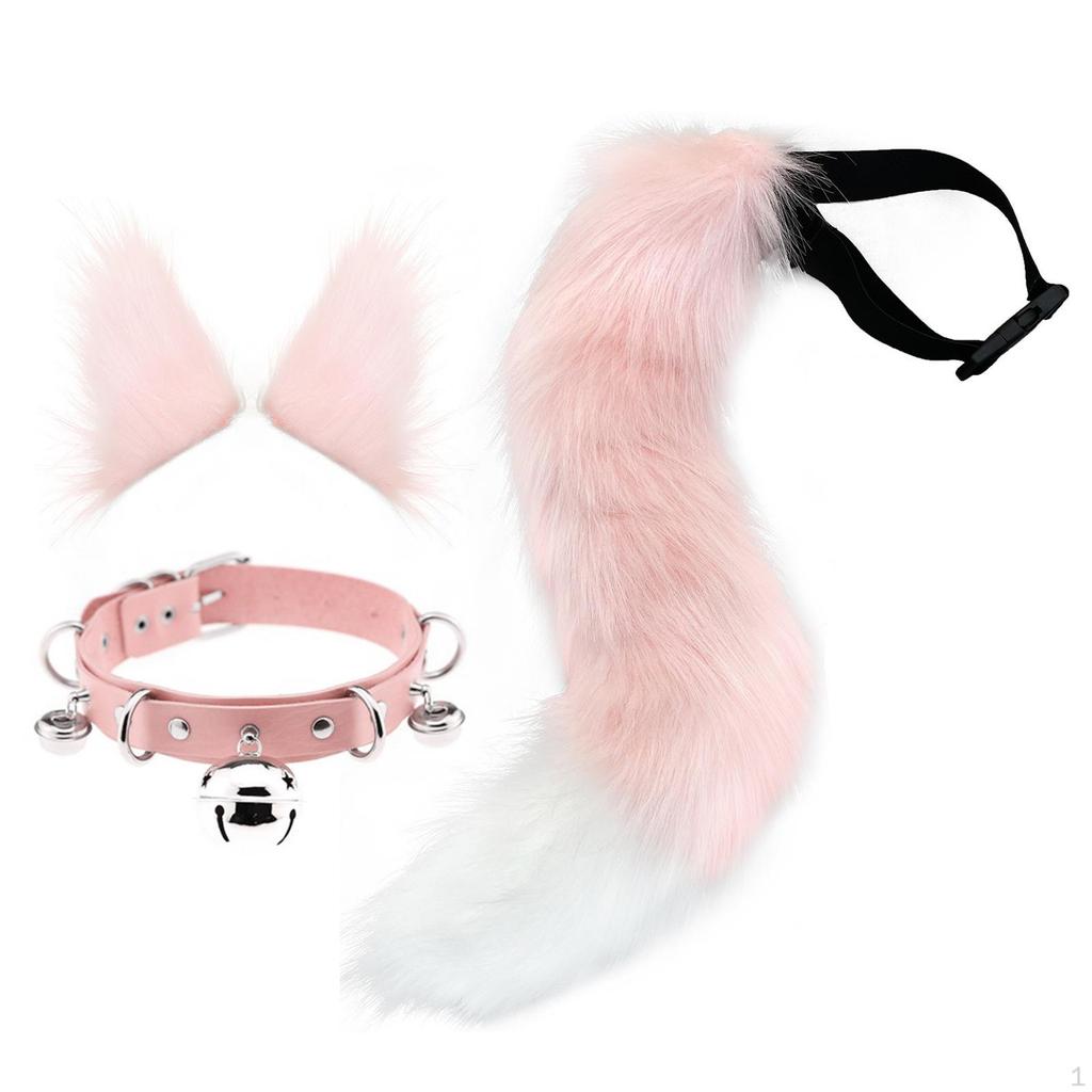 3 Pieces Cat Ear and Tail for Women Girls Cute Halloween Costume Accessories Stage Performance
