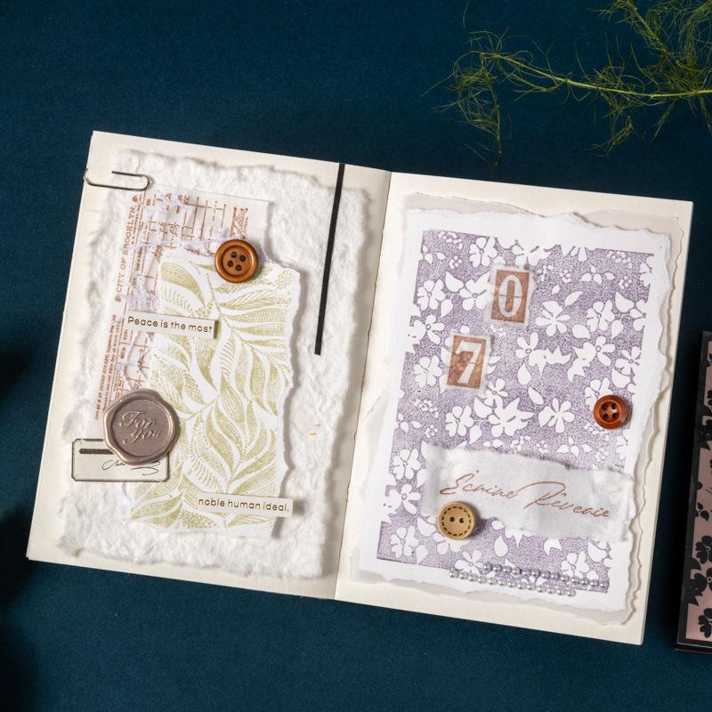 Ketchup Girl Floral Texture Base Sponge Stamp for Journal Decoration