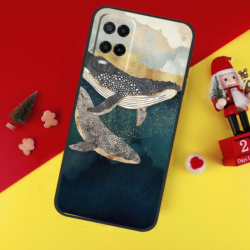 Cartoon Whale Case For Oppo A78 A98 A18 A38 A58 A5 A6 Pro A54 A74 A94 A17 A57 A80 A60 A40 A96 A76 A16 A15
