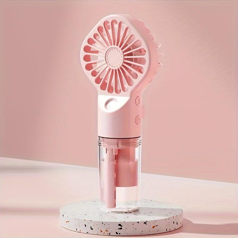 1pc Portable Rechargeable Handheld Misting Fan - Battery Operated Mini Face Steamer for Travel & Outdoors