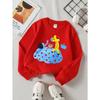 European sizes Kids' Crewneck Sweatshirt Cute Animals On Cloud Pattern , Sportswear And Casual Wear, Soft And Comfortable, Children's Clothing