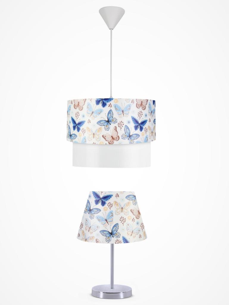 

A&G Children s Room Chandelier and Lampshade Set Butterfly Patterned PVC Headboard