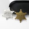 Star Sheriff Metal Enamel Badge Vintage Retro Holloween Party Brooch for Women Men Fashion Accessories Gift