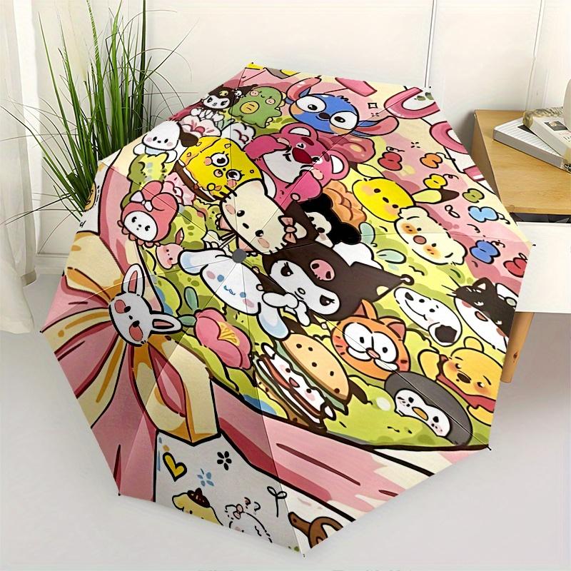

Sanrio, Kawaii Art Automatic Opening and Closing Parasol Compact Travel umbrella with 8 Ribs for Women and Men Ideal Birthday/Christmas Gift