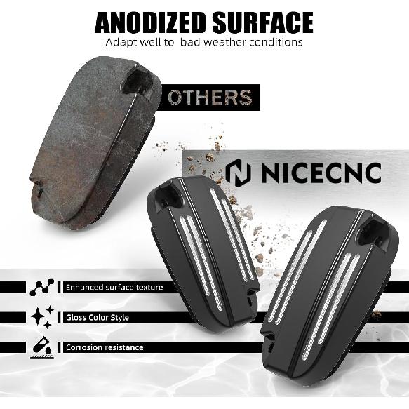 NICECNC Black Left & Right Clutch Brake Reservoir Cover with Rubbers/Gaskets Compatible with Harley Electra Glide Standard FLHT 2019-2020,