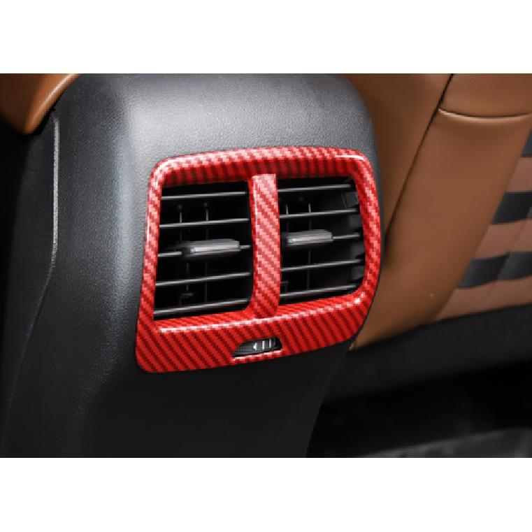 Car Rear Air Conditioner Vent Cover For Ford Bronco Sport + Red Carbon Fiber