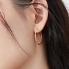Exquisite Russian Purple Gold Laser Circle Earrings, Simple Rose Gold-Plated Car Flower Oversized Circle Earrings Jewelry For Women