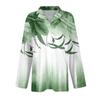 Women's Fashion Leisure Long Sleeve V Neck  Flower Printing  Top