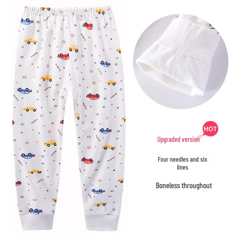 Kids' Pure Cotton Autumn Sleep Pants: Soft, Cozy Leggings for Boys and Girls