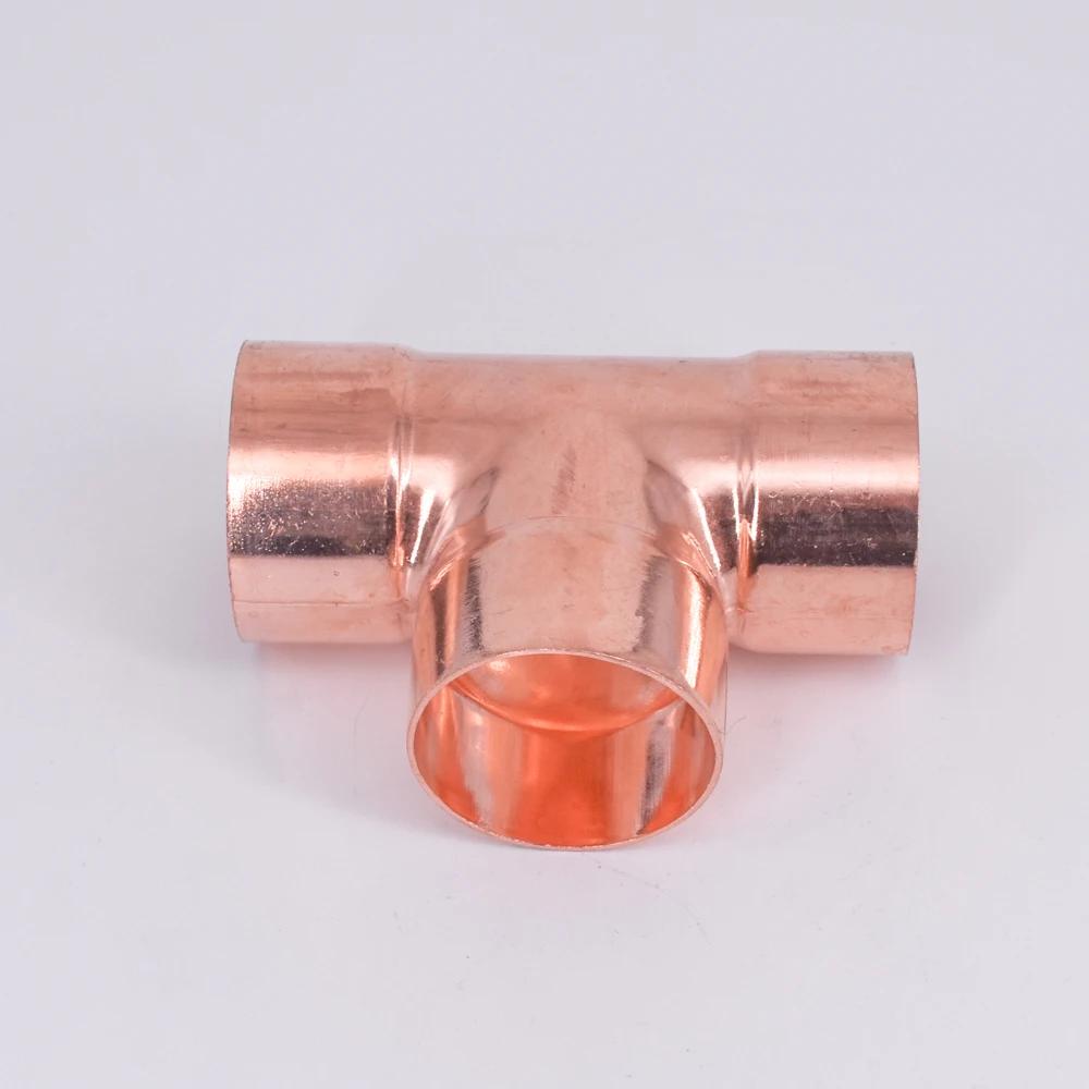 

1/4 3/8 1/2 5/8 8 10 12 15 16 19 22 25-159mm ID Copper End Feed Solder Tee 3 Ways Plumbing Fitting Coupler Air Conditioner ID 6.35mm Wall 0.8mm