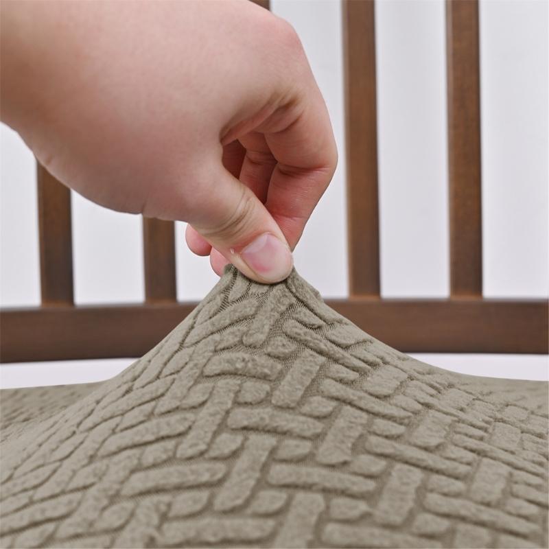 Stretch Dining Chair Seats Cover Striped Grid Elastic Upholstered Chairs Cushions Slipcover AntiDirty Protectors Removable