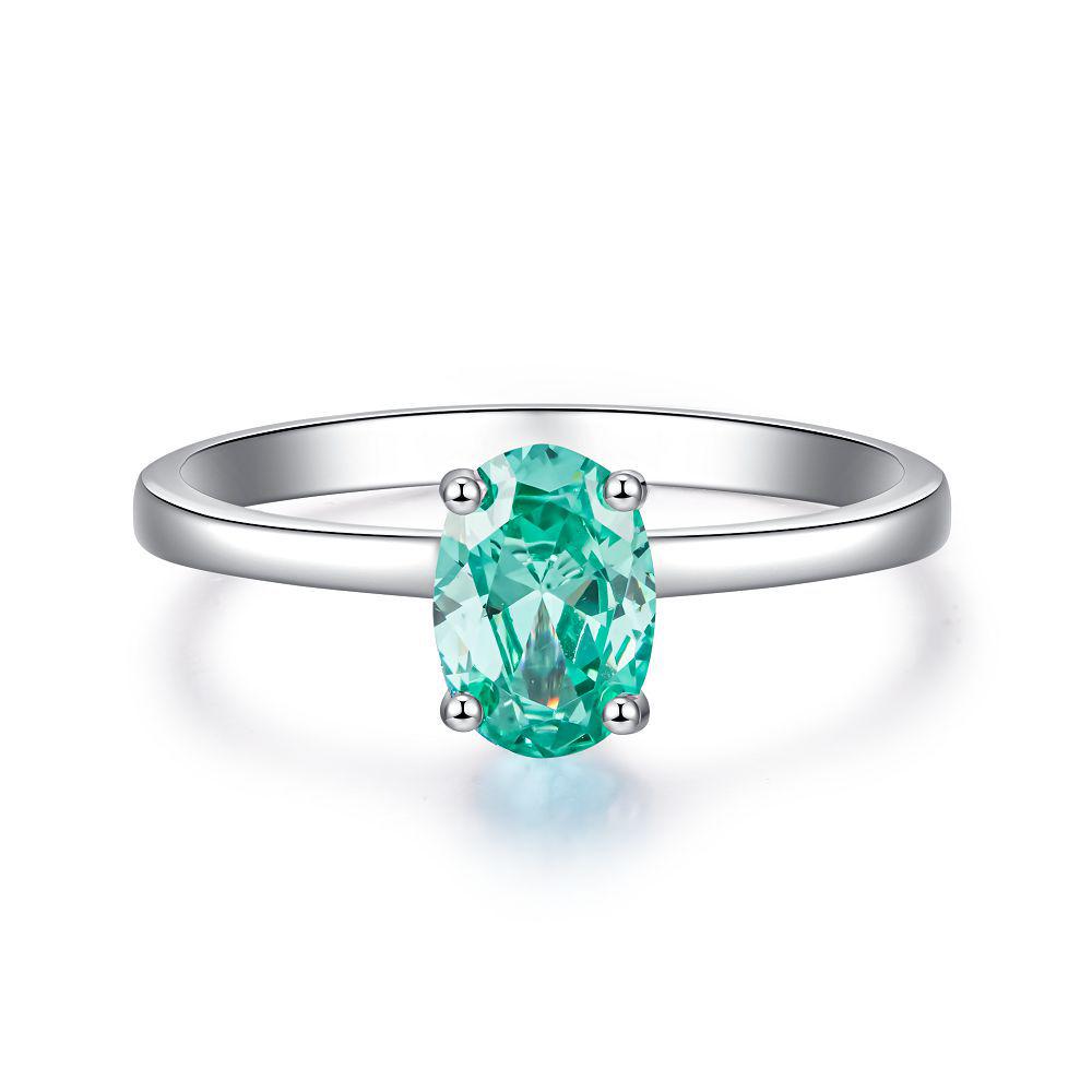 S925 Sterling Silver Wood Grain Ring, Emerald Cotton Floss Green Gem with Zircon and High Carbon Diamond Accents