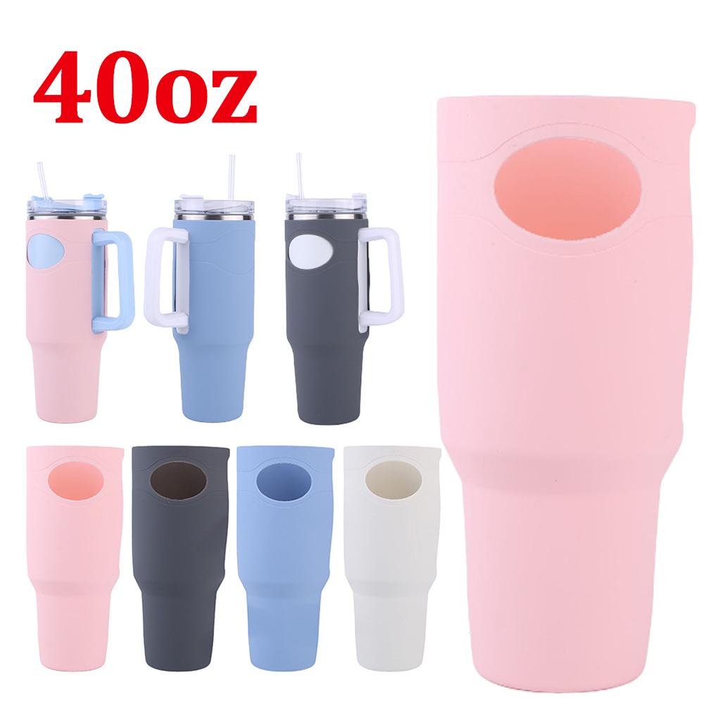 Husă de protecție din silicon pentru pahar Stanley de 40oz, corp complet, manșon antiderapant din cauciuc, manșon anti-zgârieturi pentru sticlă