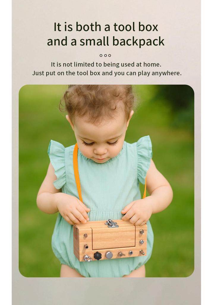 Montessori Wooden Screw & Nut Toolbox for Toddlers - Educational Toy for Early Learning