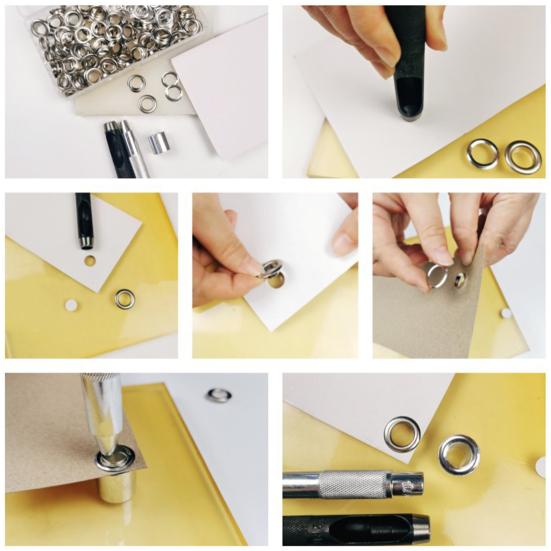 1 Set Eyelet Button Easy To Use Hole Punching Kit for Waterproof Tarpaulins Curtains Awnings Shoes Bags